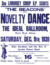 Ace of Spades Dance Band poster, 1939
